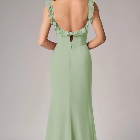 Azazie Callie Dusty Sage Dress - Picture 6 of 15